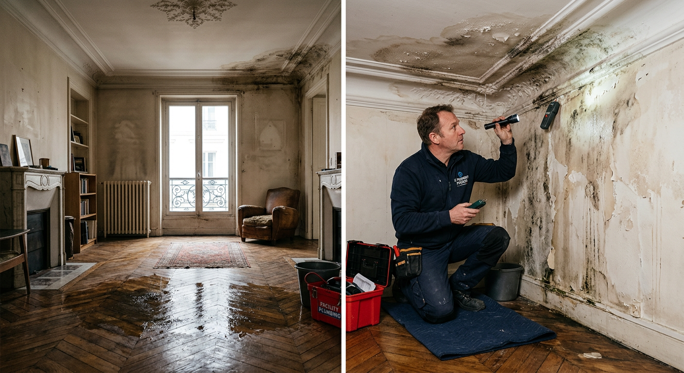 Intervention urgente dégât des eaux dans un appartement à Villeurbanne