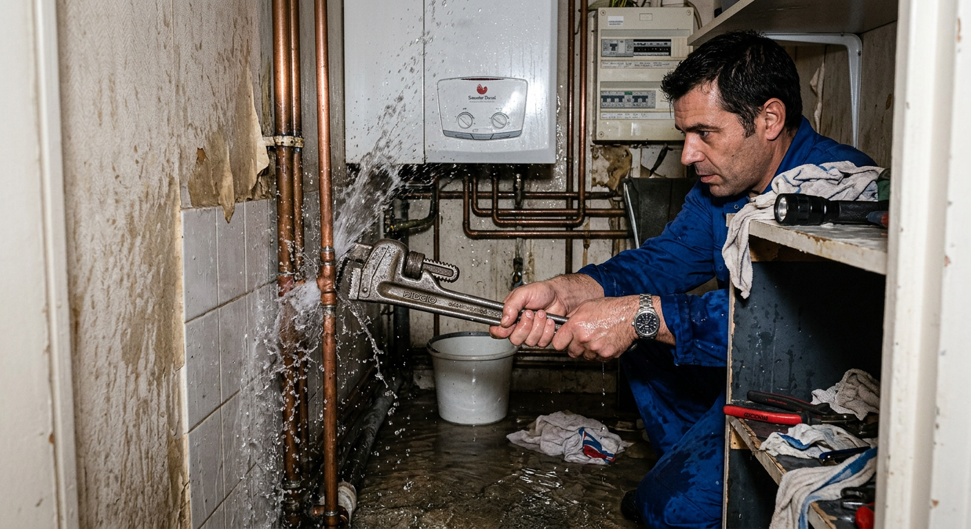 Réparation urgente fuite d'eau sur tuyauterie cuivre à Villeurbanne
